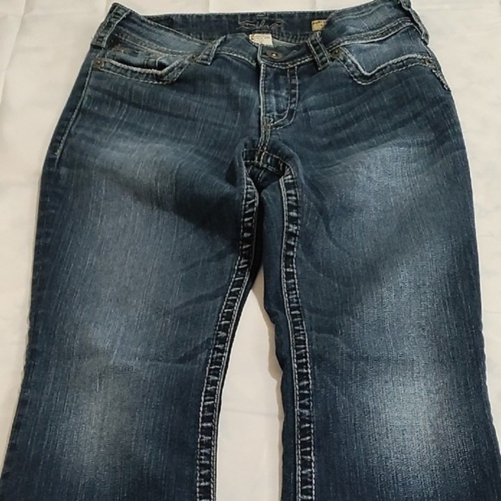 Women's Silver Jeans Ankle Cropped Blue Denim Size W28/L32‎